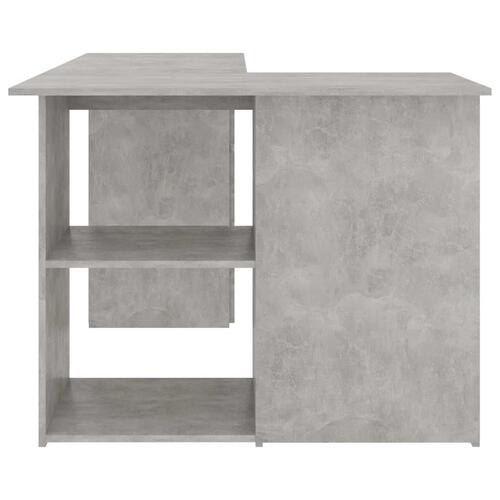Skrivebord til hjørne 145x100x76 cm konstrueret træ betongrå