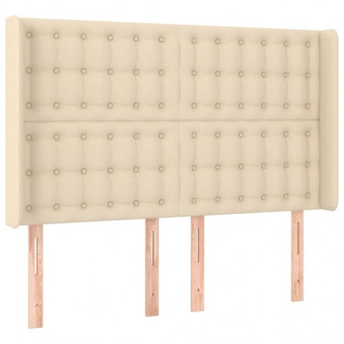 Kontinentalseng med LED-lys - 140 x 190 cm, stof i creme
