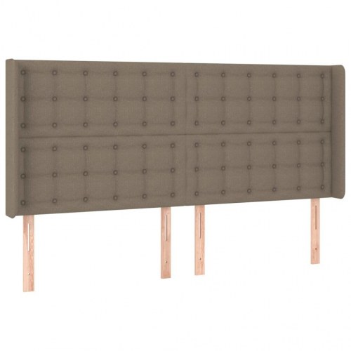 Kontinentalseng med LED-lys 200×200 cm - stof gråbrun