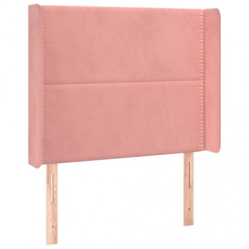 Kontinentalseng med LED-lys 80×200 cm - velour, pink