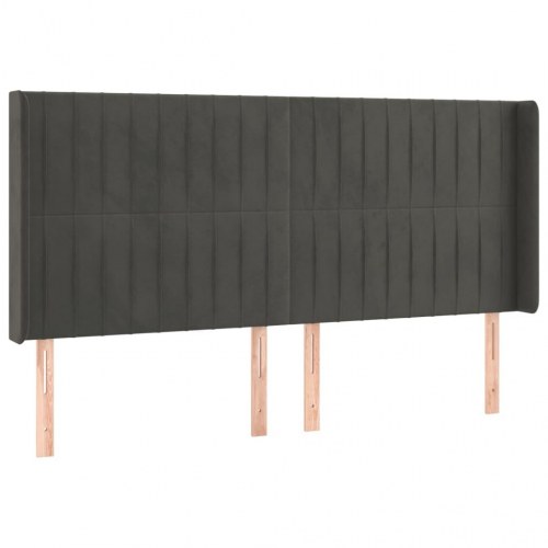 Kontinentalseng i fløjl med LED-lys 160 x 200 cm - mørkegrå