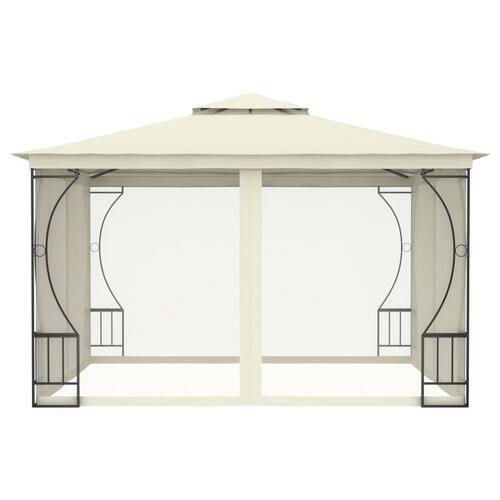 Pavillon med net 300x300x265 cm cremefarvet