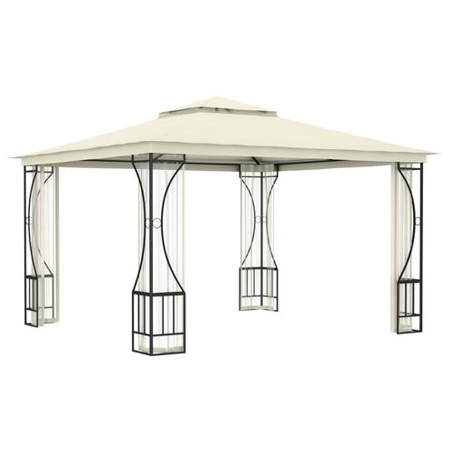 Pavillon med net 300x300x265 cm cremefarvet