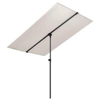 Udendørs parasol med aluminiumsstang 180x110 cm sandfarvet