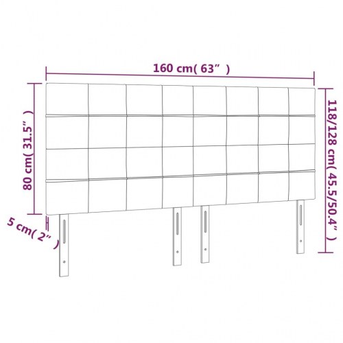 Sengegavl sort 160 x 5 x 118/128 cm