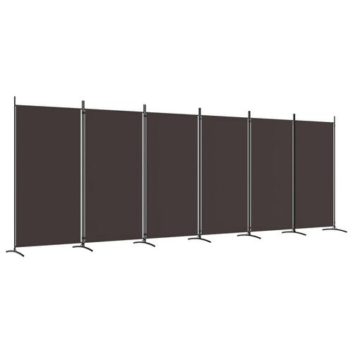 6-panels rumdeler 520x180 cm stof brun