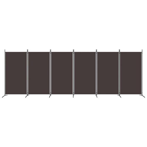 6-panels rumdeler 520x180 cm stof brun