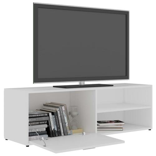 Tv-bord 120x34x37 cm konstrueret træ hvid