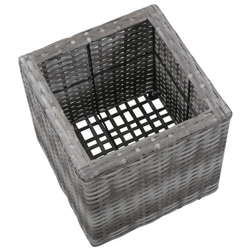 Forhøjede plantekrukker 3 stk. polyrattan grå