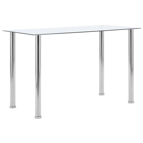 Spisebord 120x60x75 cm hærdet glas gennemsigtig