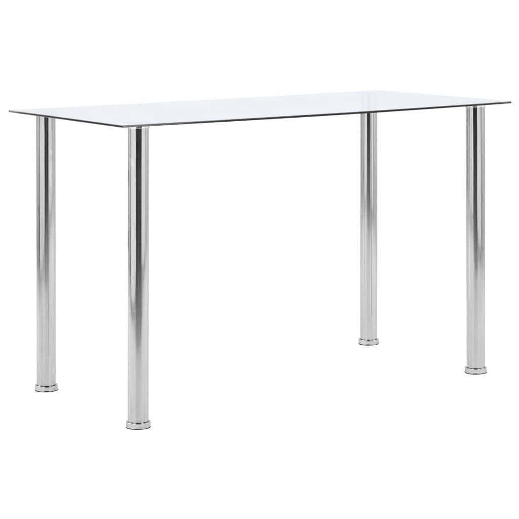 Spisebord 120x60x75 cm hærdet glas gennemsigtig