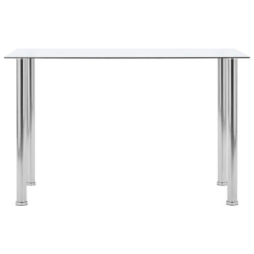 Spisebord 120x60x75 cm hærdet glas gennemsigtig