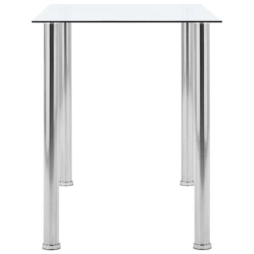 Spisebord 120x60x75 cm hærdet glas gennemsigtig