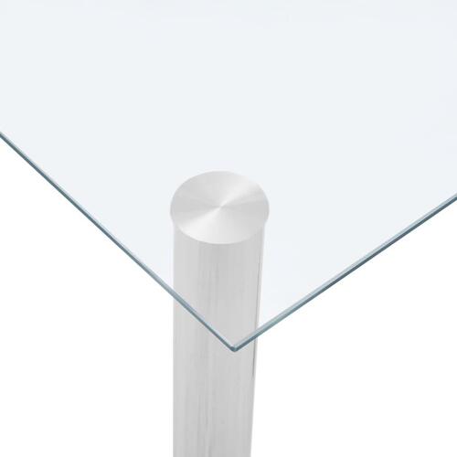 Spisebord 120x60x75 cm hærdet glas gennemsigtig