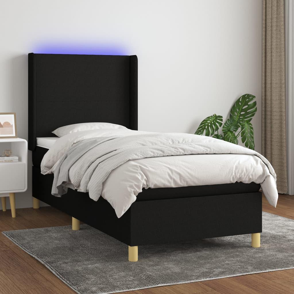 Kontinentalseng Med Led-Lys Stof Sort - Med ensartet mønster / 100 x 200 cm
