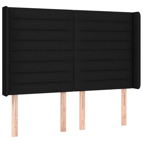 Kontinentalseng med LED-lys - 140 x 190 cm, stof, sort