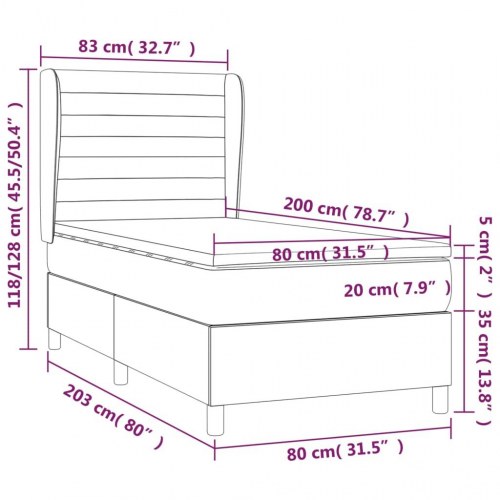 Kontinentalseng 80×200 cm - stof, lysegrå med justerbar gavl