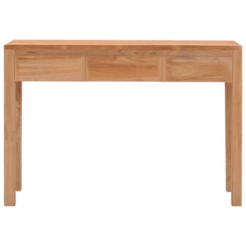 Konsolbord 110 x 35 x 75 cm i massivt teaktræ med 3 skuffer