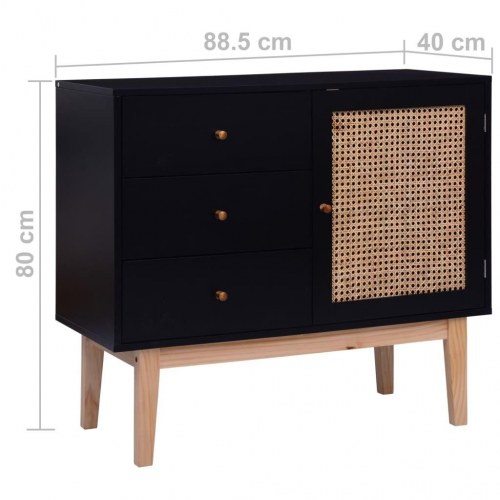 Skænk 88,5x40x80 cm MDF sort