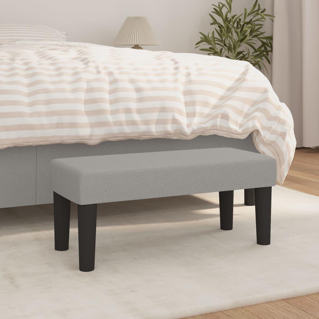 Bænk 70x30x30 cm stof lysegrå billede