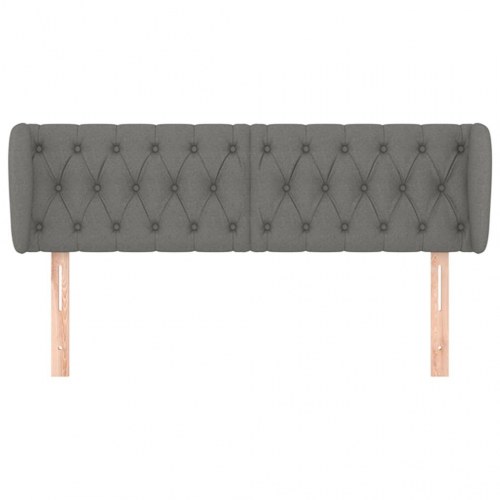 Sengegavl med kanter 147 x 23 x 78/88 cm - mørkegrå