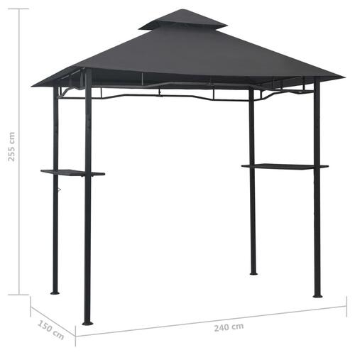 Grillpavillon 240x150x255 cm stål antracitgrå