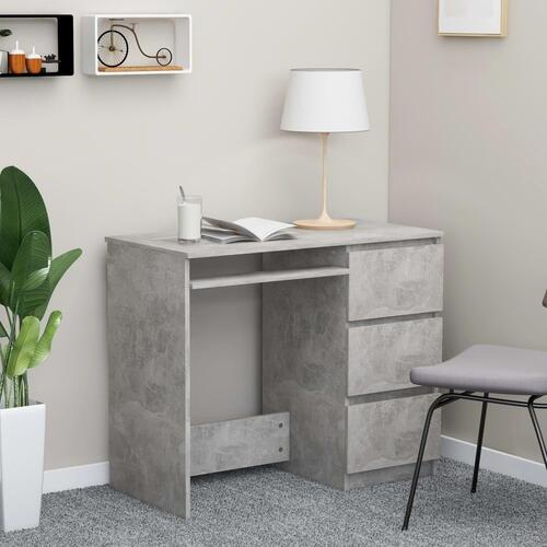 Skrivebord 90x45x76 cm konstrueret træ betongrå