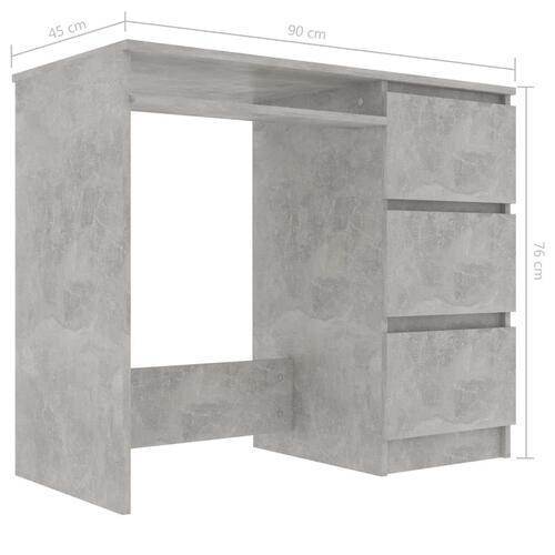 Skrivebord 90x45x76 cm konstrueret træ betongrå