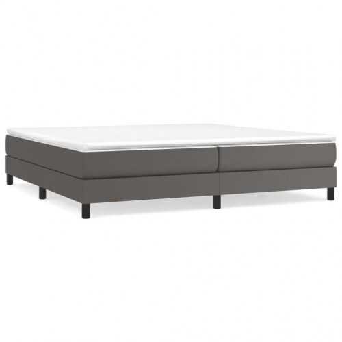 Boxspring sengeramme 200×200 cm i kunstlæder - grå