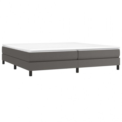 Boxspring sengeramme 200×200 cm i kunstlæder - grå