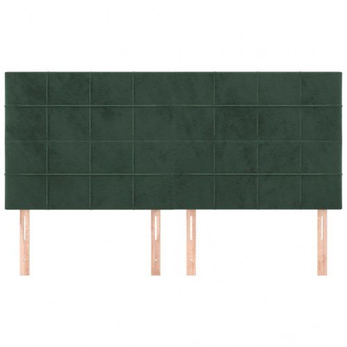 Sengegavl i fløjl - mørkegrøn 200 x 5 x 118/128 cm