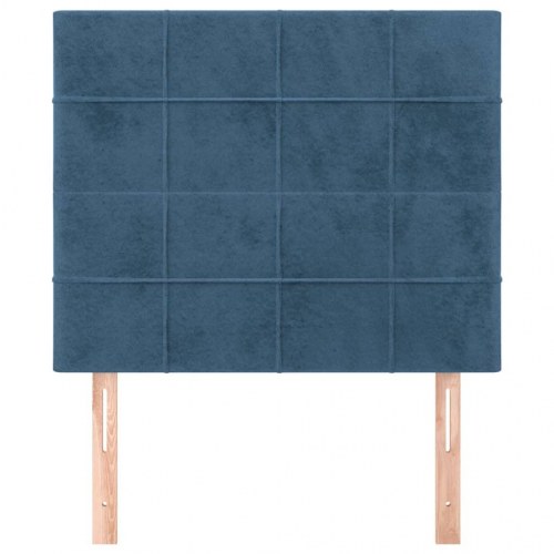 Sengegavl mørkeblå 100 x 5 x 118/128 cm i fløjl