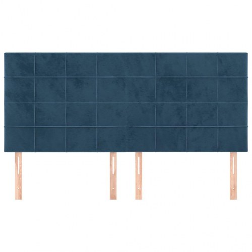 Sengegavl i fløjl - mørkeblå 200 x 5 x 118/128 cm