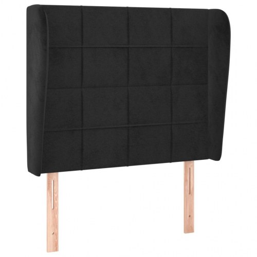 Sengegavl med kanter 103 x 23 x 118/128 cm - sort