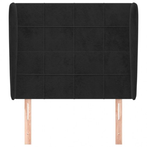 Sengegavl med kanter 103 x 23 x 118/128 cm - sort