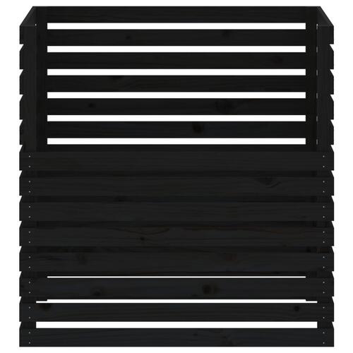 Kompostbeholder 100x100x102 cm massivt fyrretræ sort