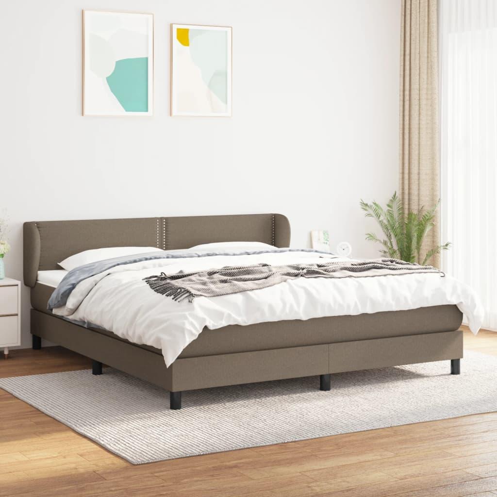 Kontinentalseng Med Madras Stof Gråbrun - Ensfarvet med søm / 180 x 200 cm