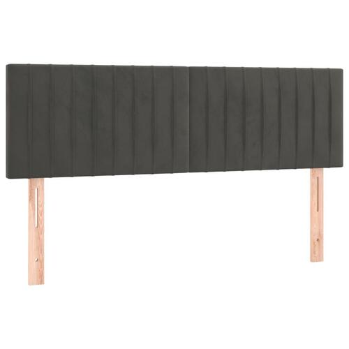 Kontinentalseng med madras 140x200 cm fløjl mørkegrå