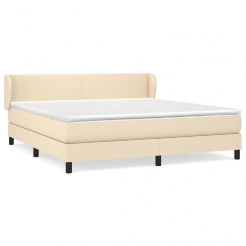 Kontinentalseng med madras 180×200 cm - stof, cremefarvet