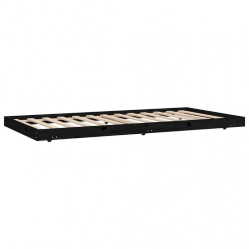 Sengeramme med lameller 100 x 200 cm - sort