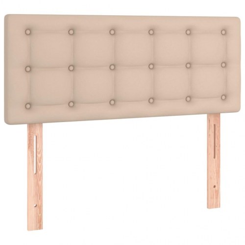 Kontinentalseng med LED-lys 100x200 cm - kunstlæder, cappuccino