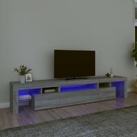 Tv-skab med LED-lys 215x36,5x40 cm grå sonoma-eg