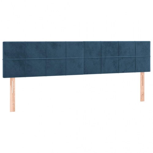 Kontinentalseng med madras 200x200 cm - fløjl, mørkeblå