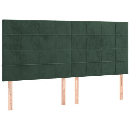 Sengegavl med LED-lys 200 x 5 x 118/128 cm - mørkegrøn