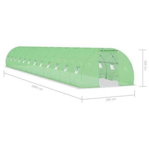 Drivhus 45 m² 18x3x2 m