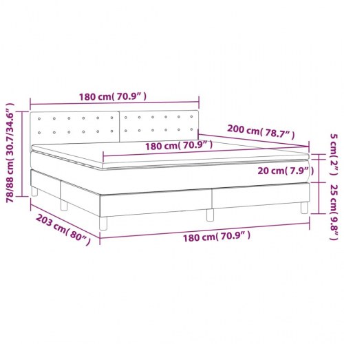 Kontinentalseng med madras 180×200 cm - stof, cremefarvet