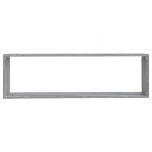 Væghylder 2 stk. 100x15x30 cm konstrueret træ grå sonoma-eg