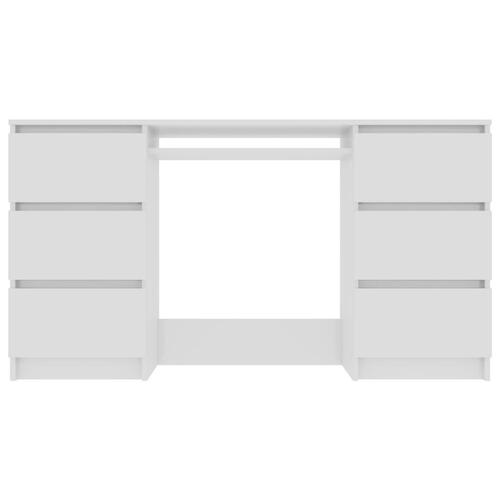 Skrivebord 140x50x77 cm konstrueret træ hvid højglans