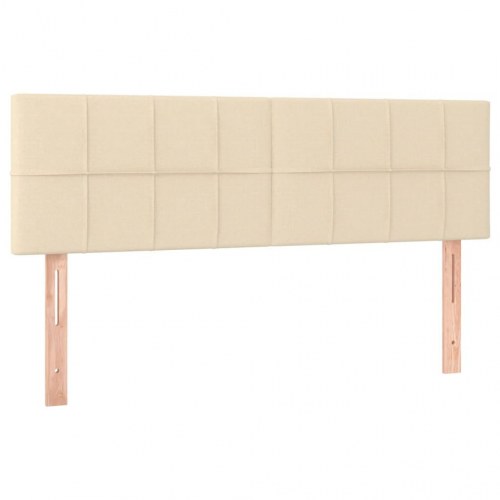 Kontinentalseng med madras 140x200 cm - stof, cremefarvet