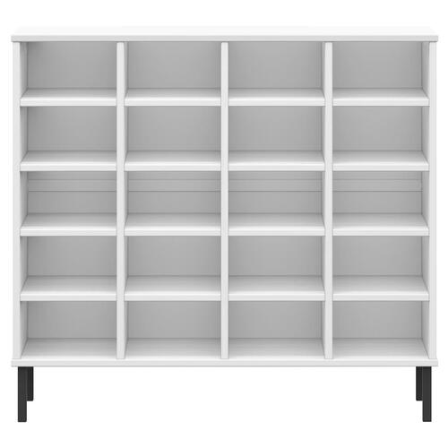 Skoreol med metalben OSLO 95x35x86 cm massivt træ hvid